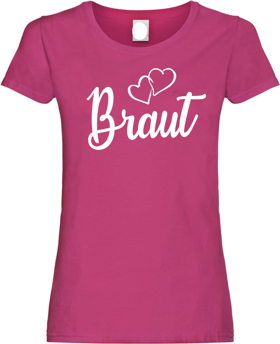 JGA T-Shirt rosa-weiß Braut